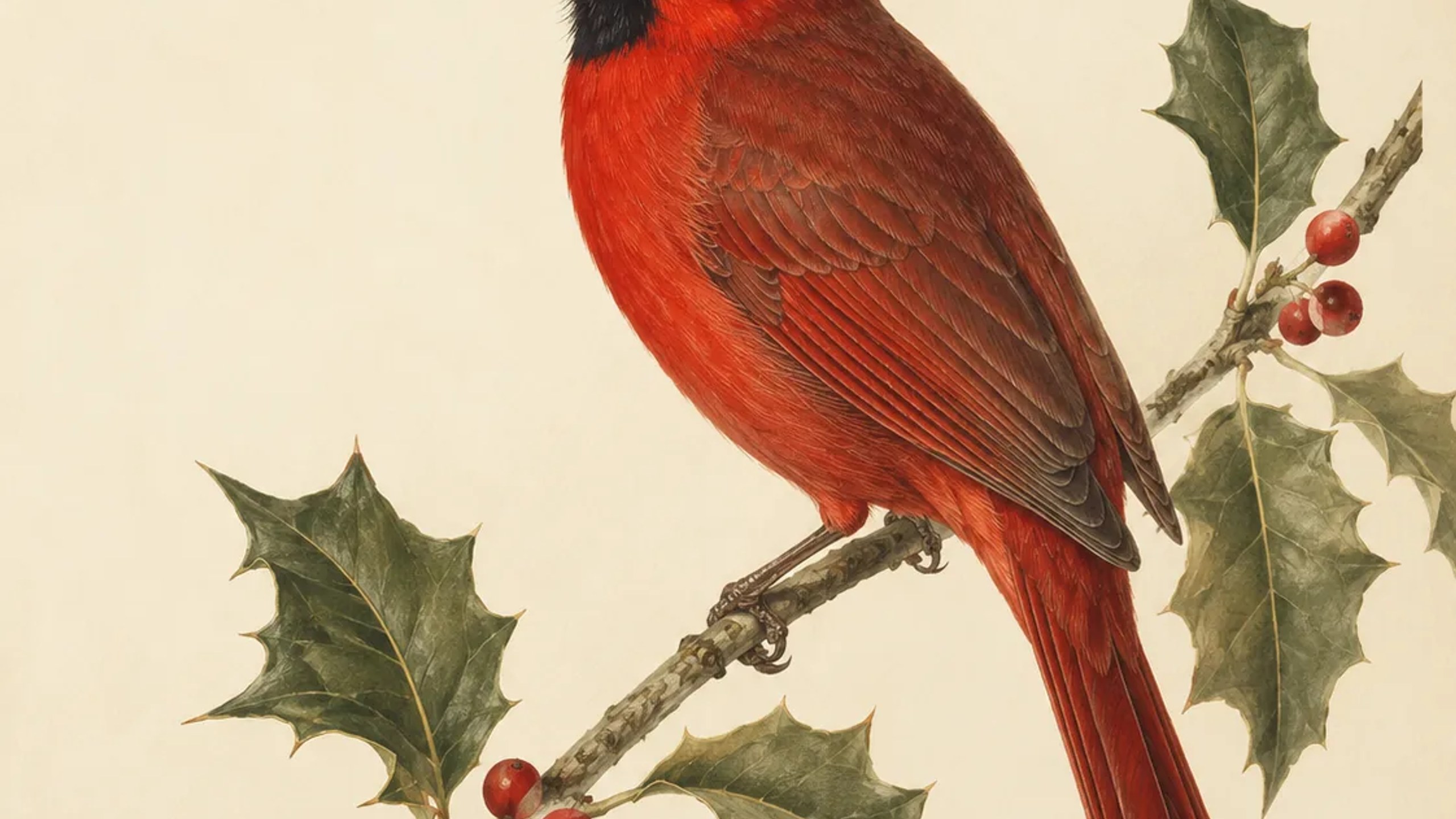 Cardinal, perched