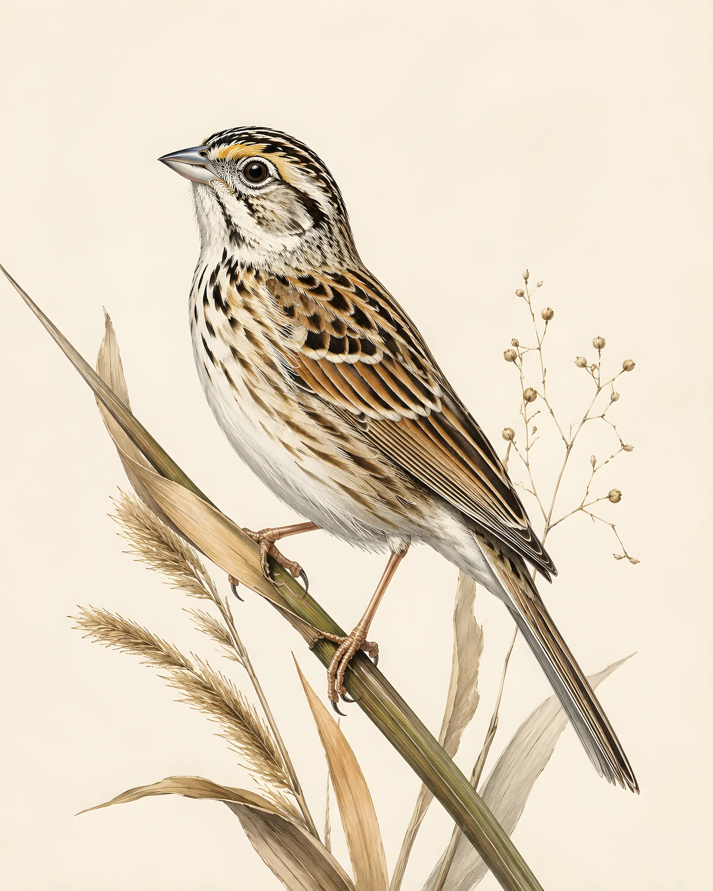 Fine-art Bachmans Sparrow print in the Audubon style