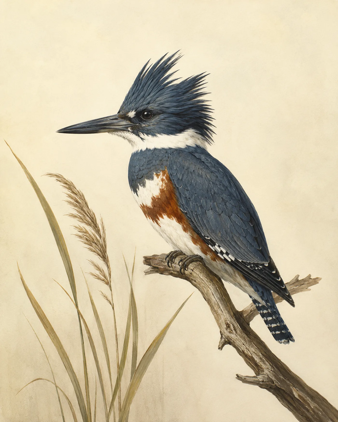 Belted Kingfisher Print - fine-art bird print