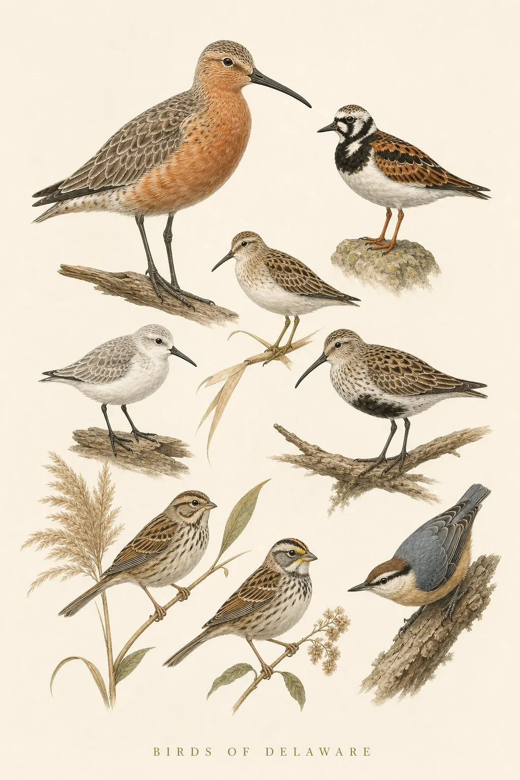 Birds of Delaware print