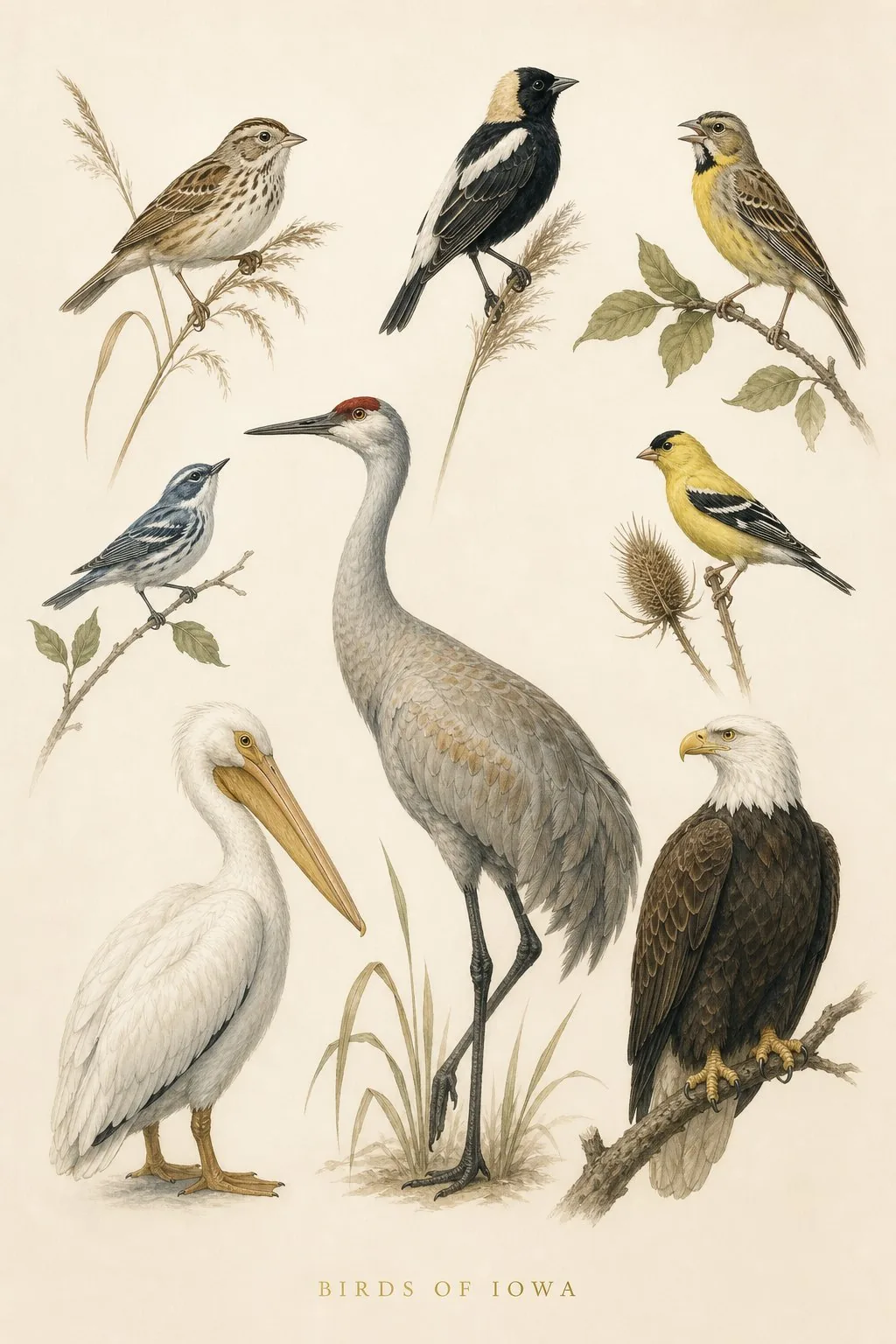 Birds of Iowa print