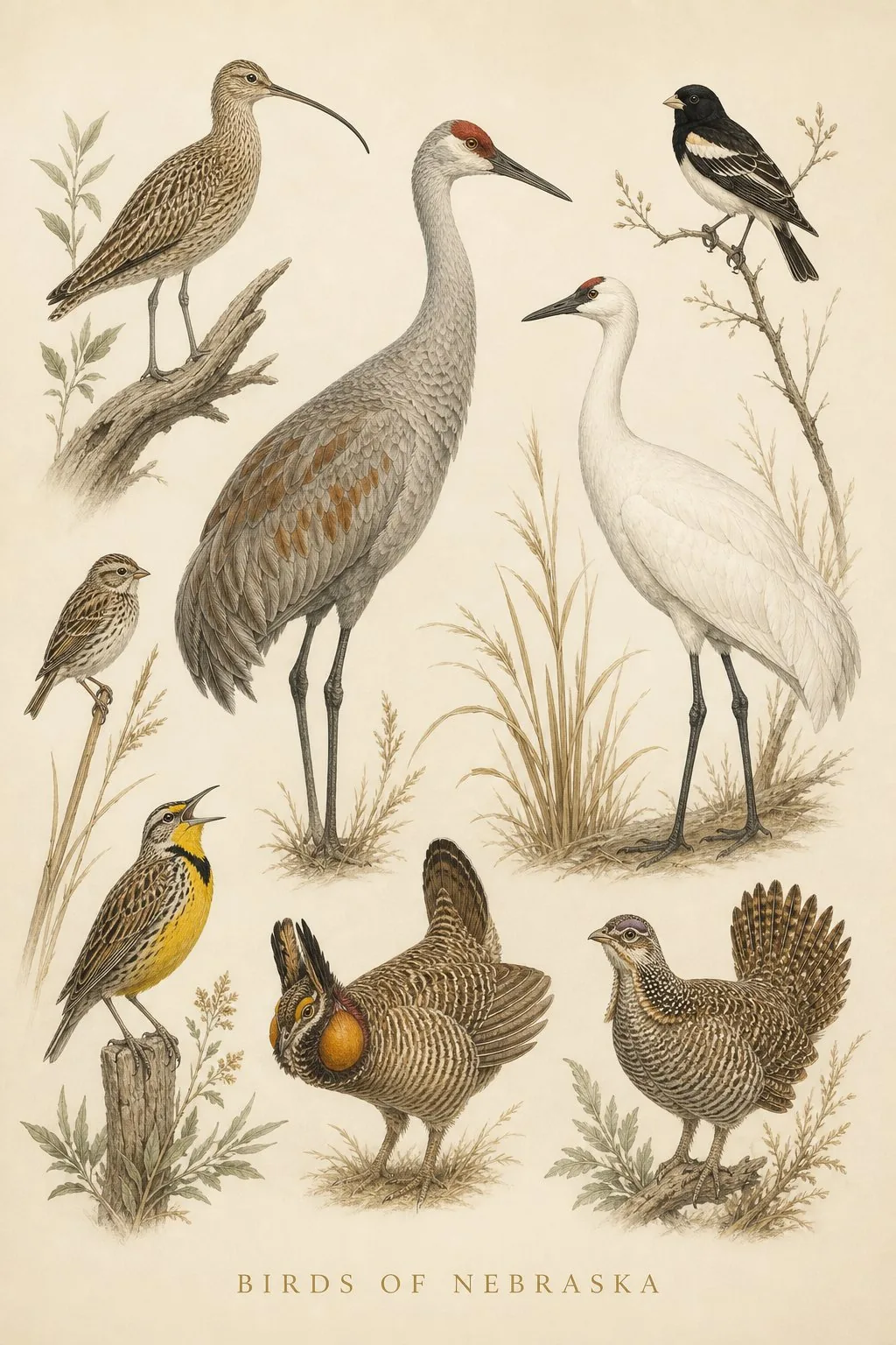 Birds of Nebraska print