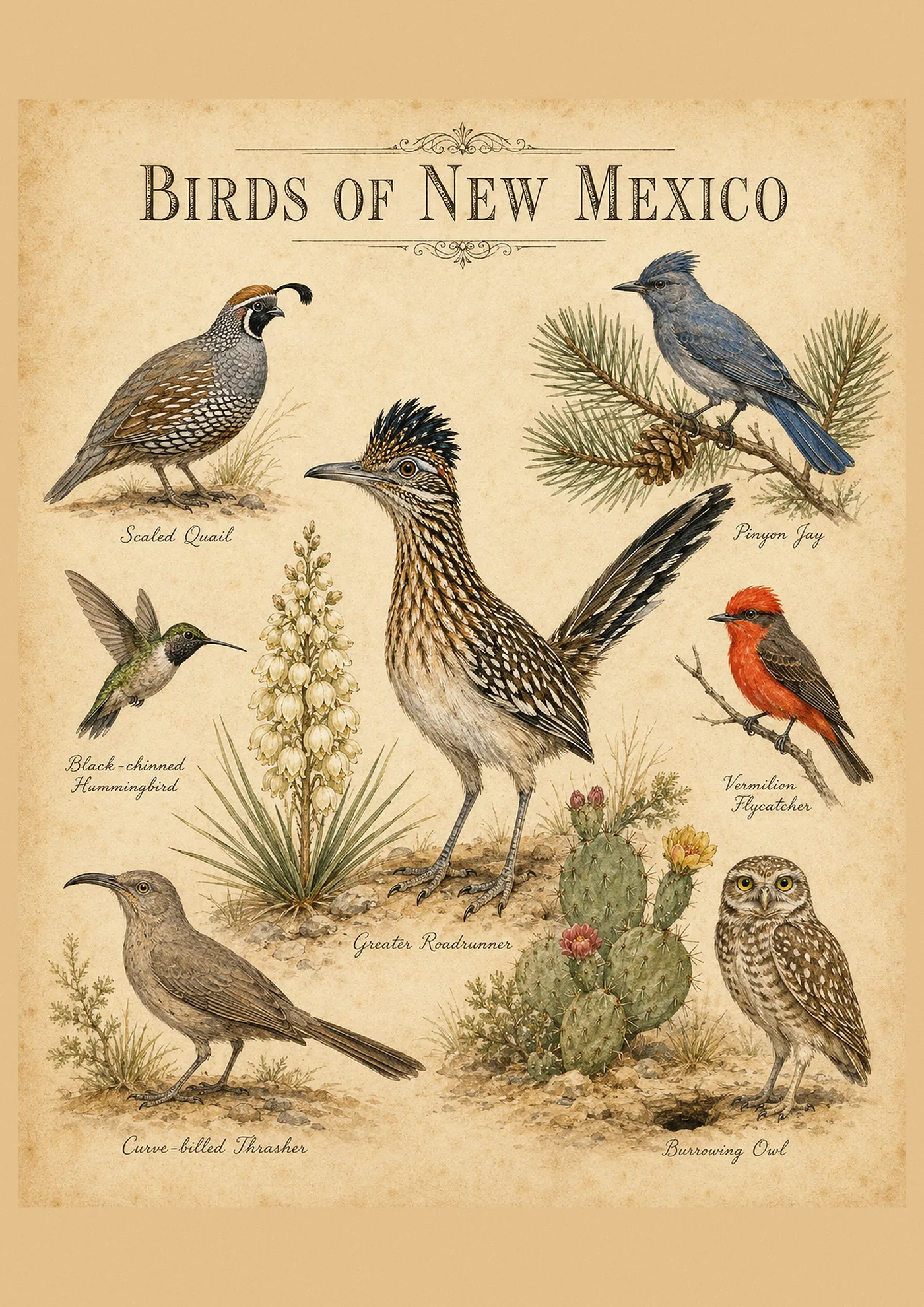 Birds of New Mexico print