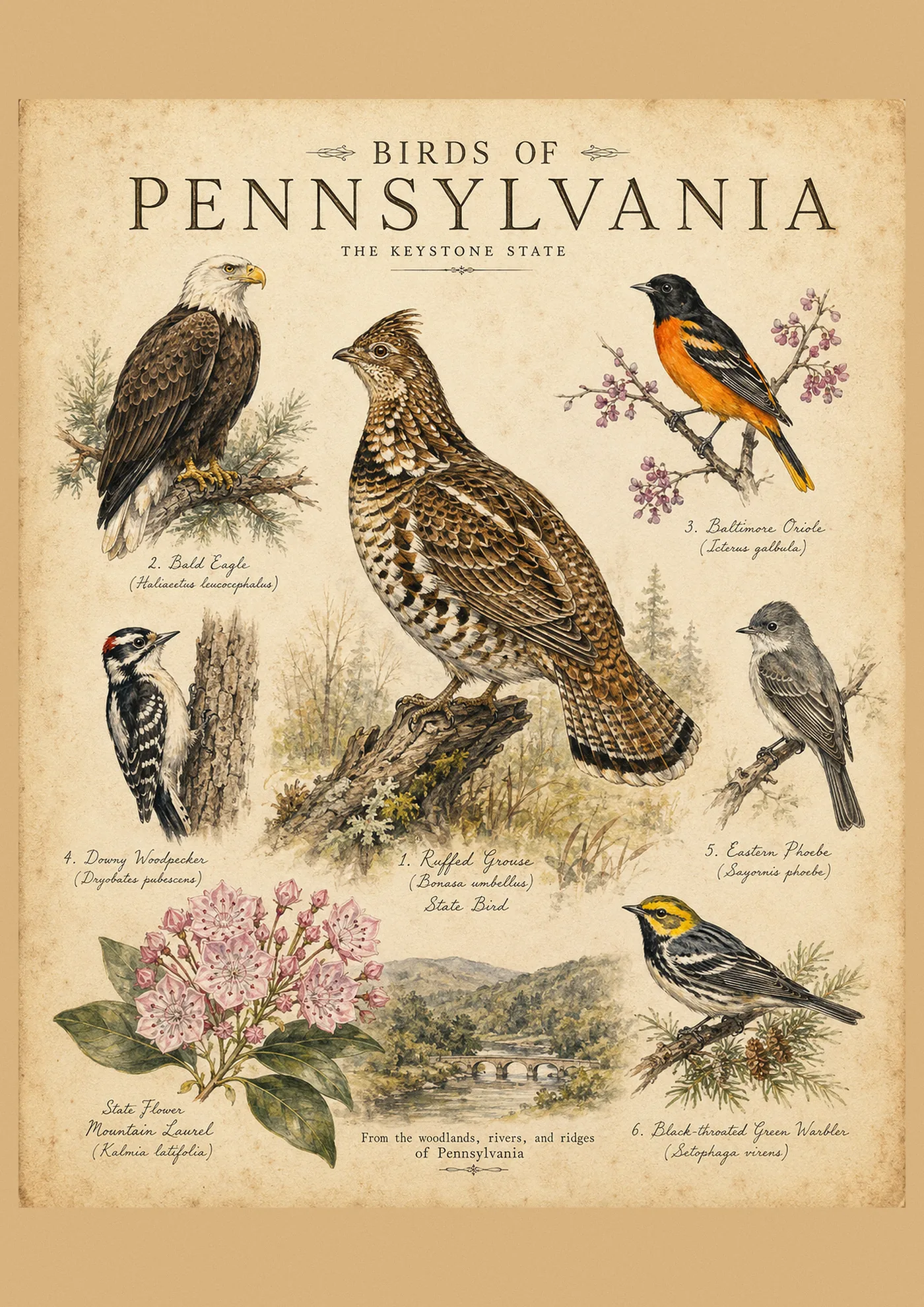 Birds of Pennsylvania print