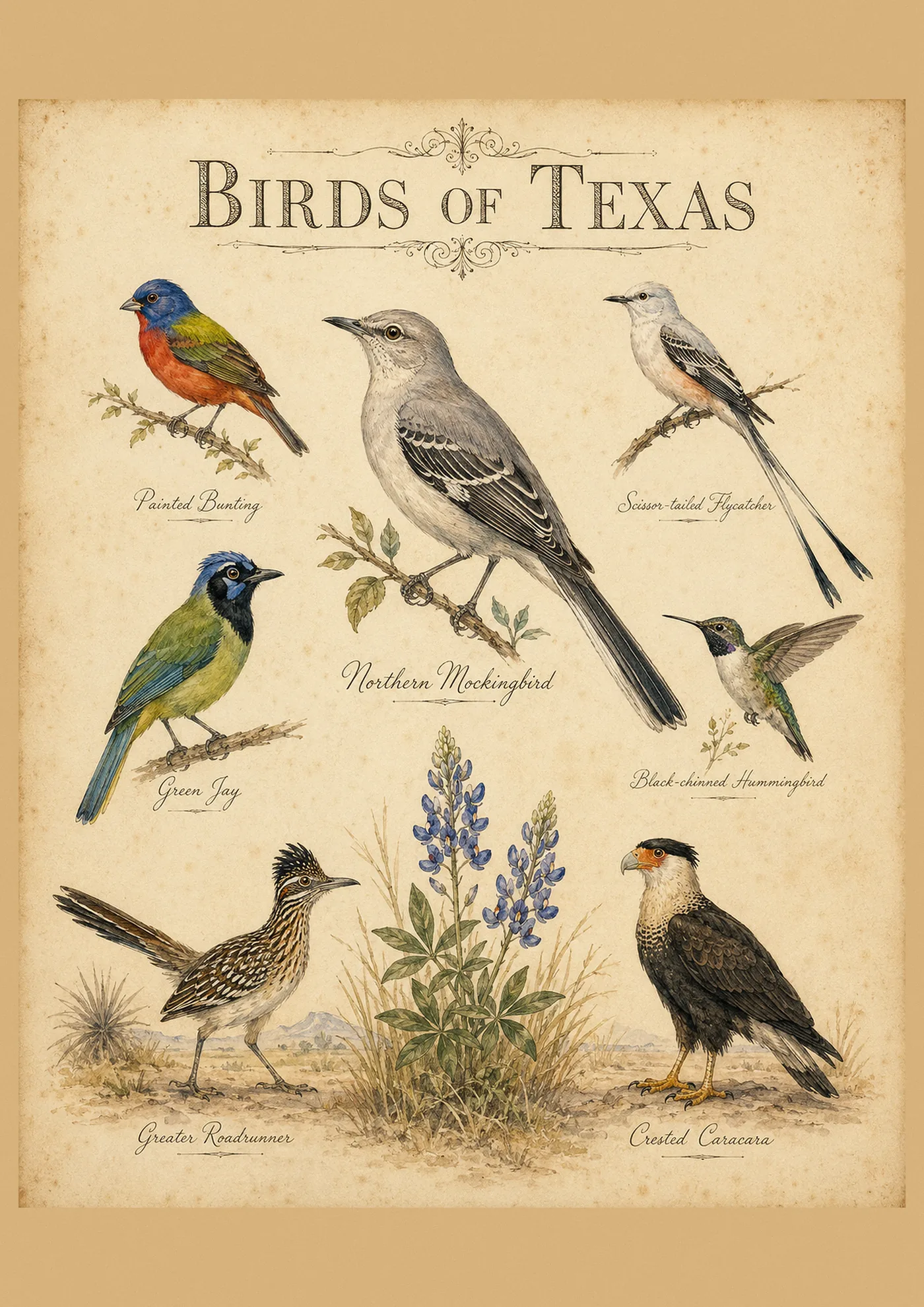 Birds of Texas print