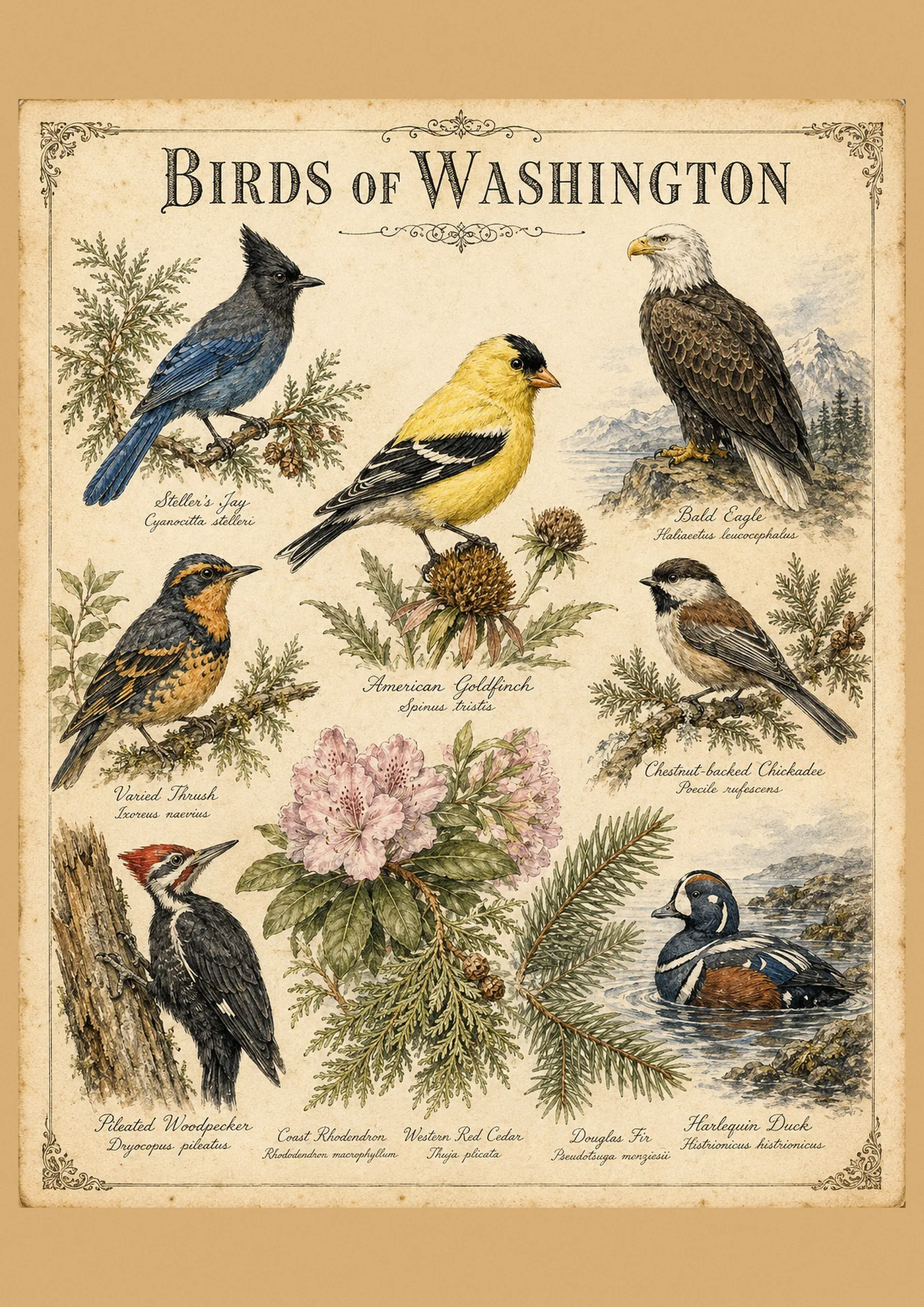 Birds of Washington print