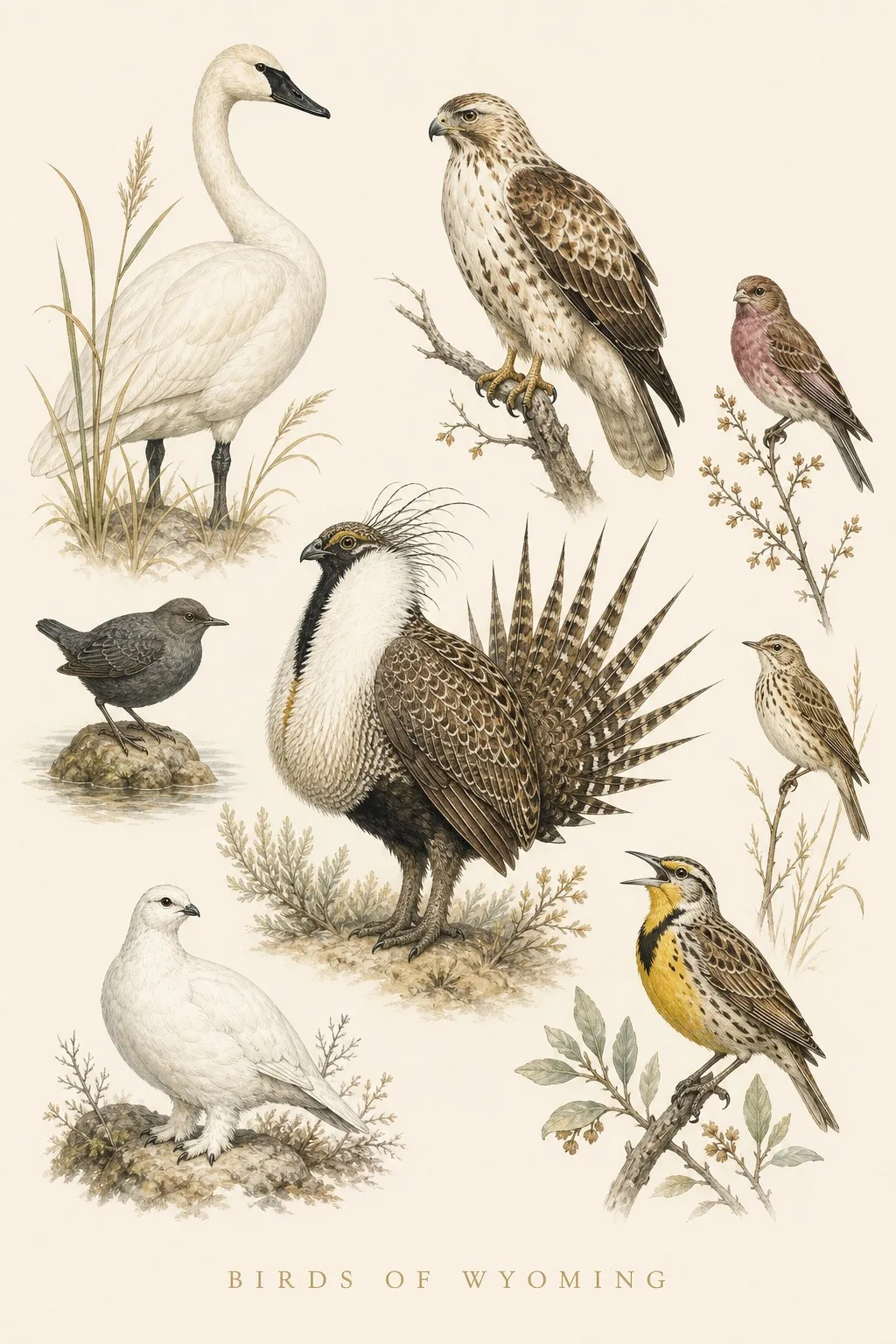Birds of Wyoming print