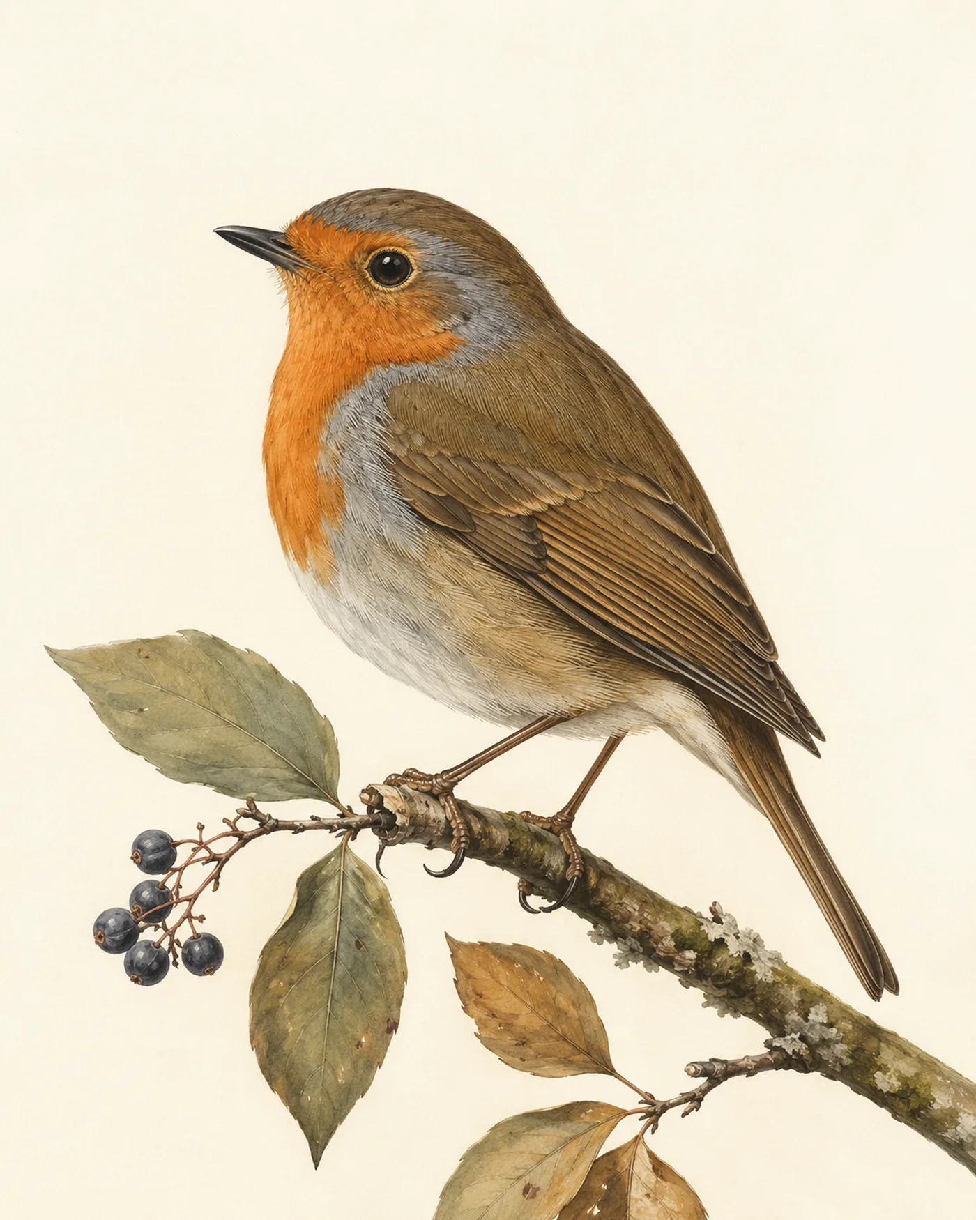 European Robin Print - fine-art bird print