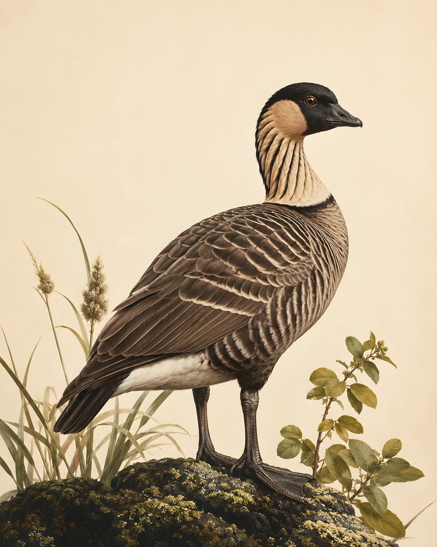Fine-art Koloa Maoli print in the Audubon style