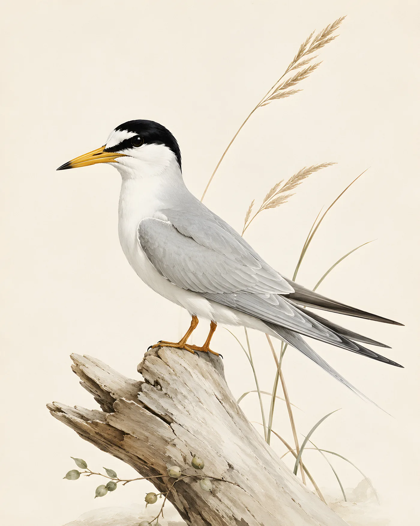 Fine-art Least Tern print in the Audubon style