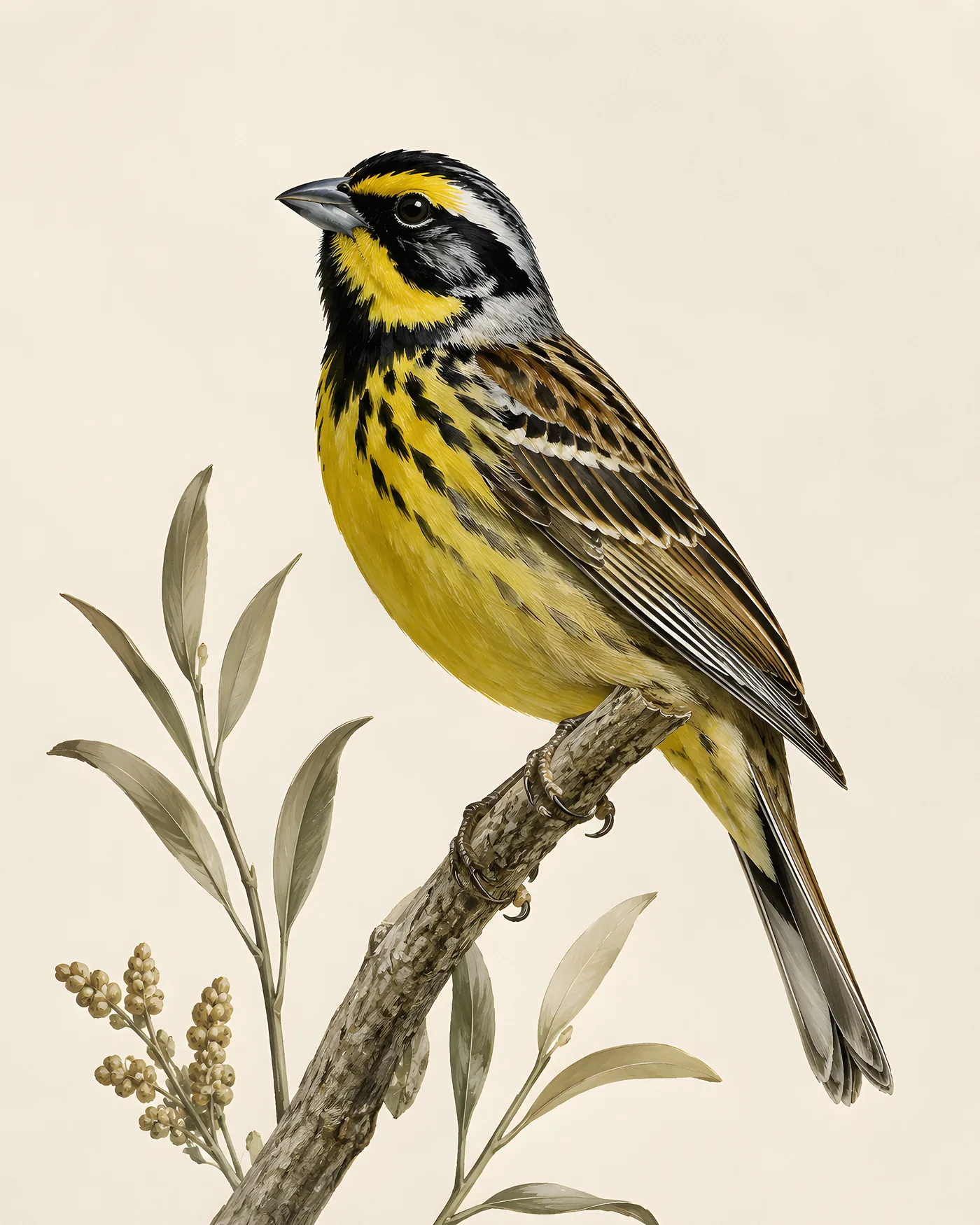Fine-art Mckays Bunting print in the Audubon style