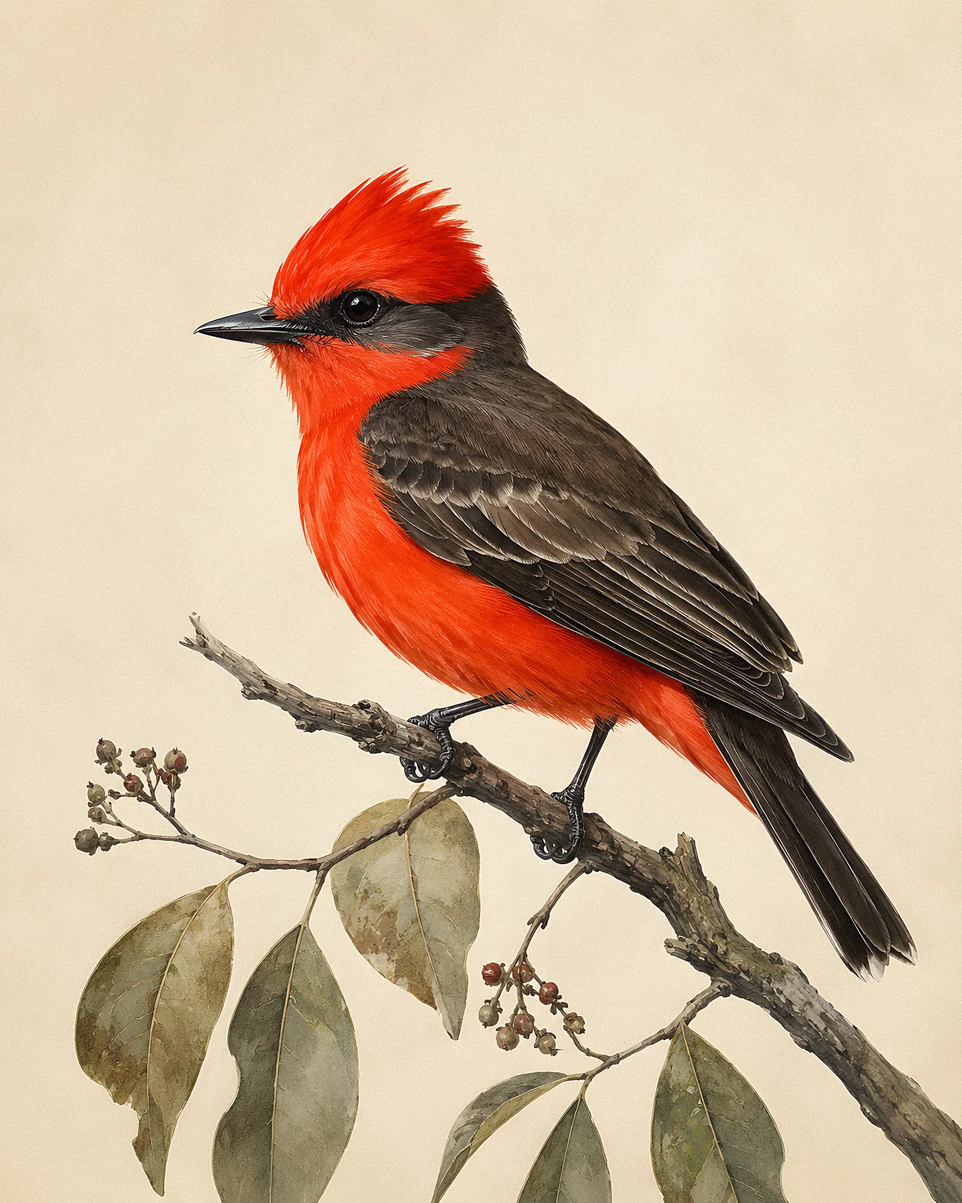 Vermilion Flycatcher Print - fine-art bird print