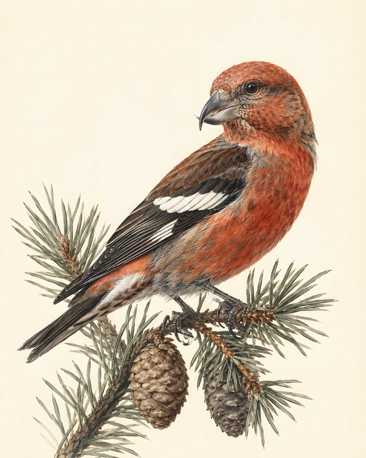 White-winged Crossbill Print - fine-art bird print