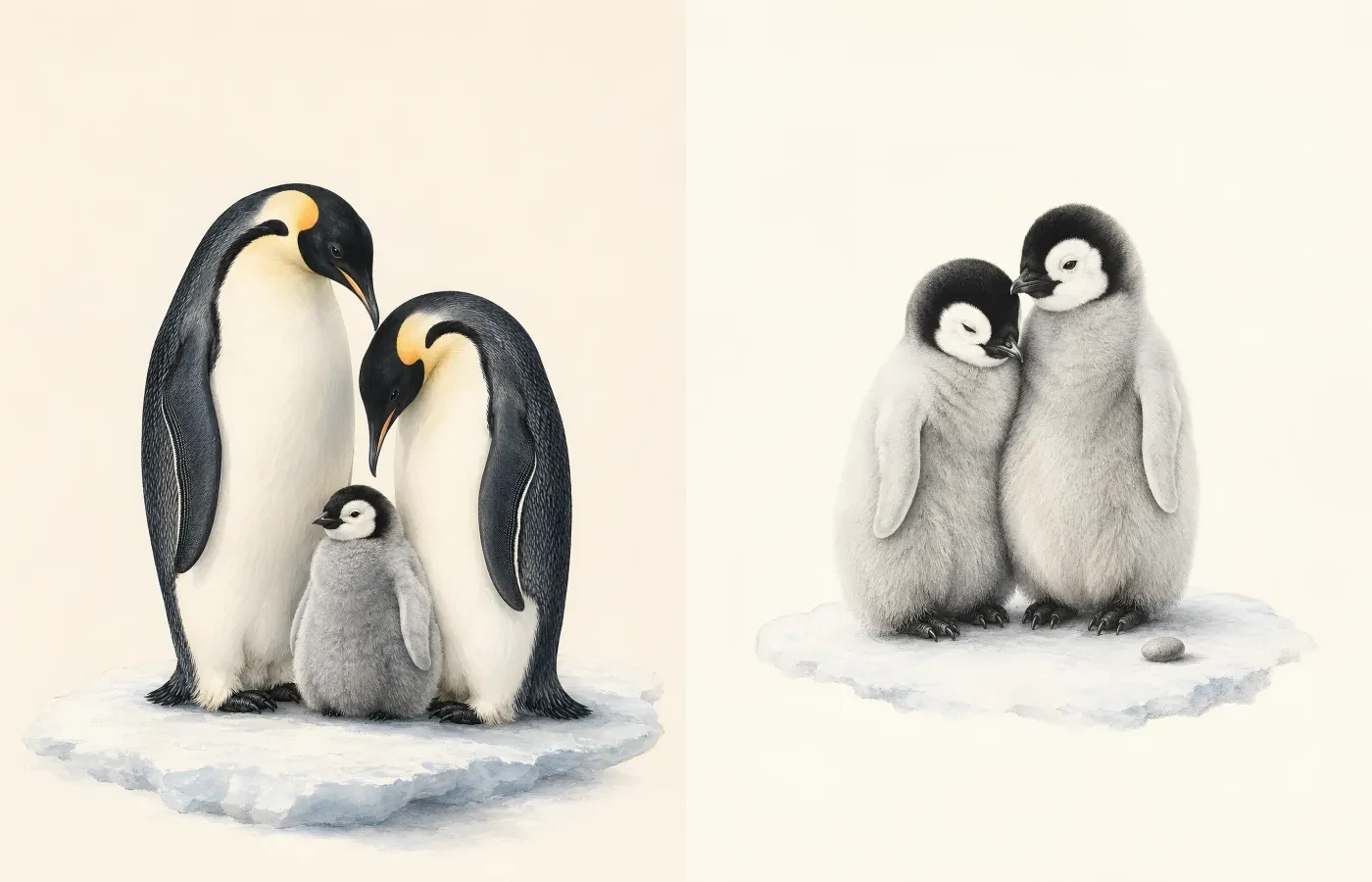 Penguin Nursery Set - Set of 2 - fine-art bird print