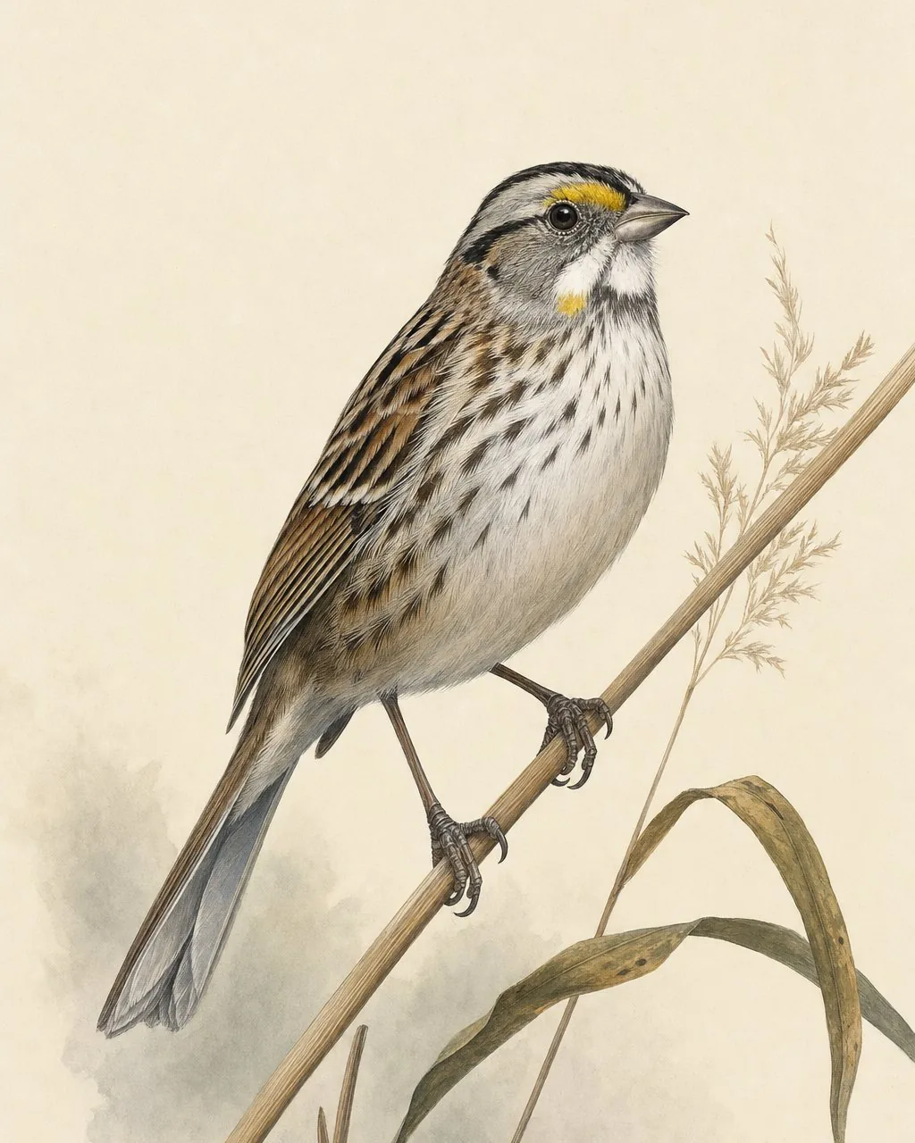 Seaside Sparrow in the tradition of Audubon