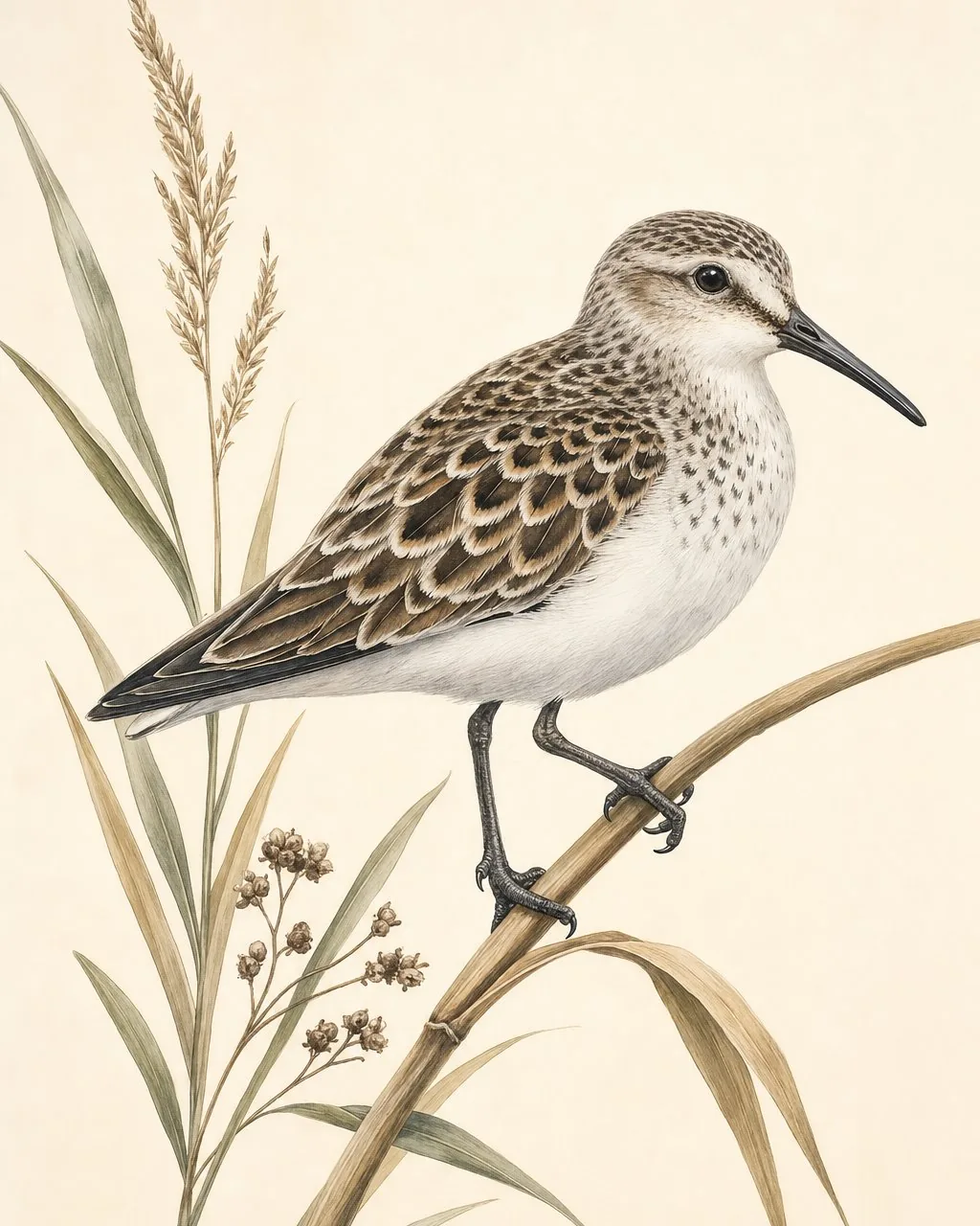 Semipalmated Sandpiper in the tradition of Audubon
