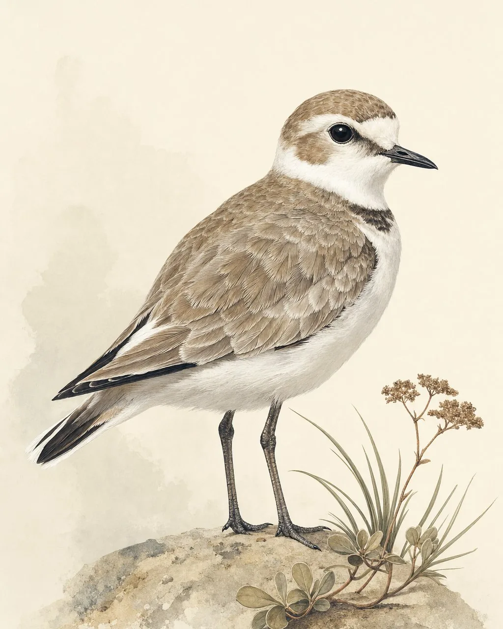 Western Snowy Plover in the tradition of Audubon